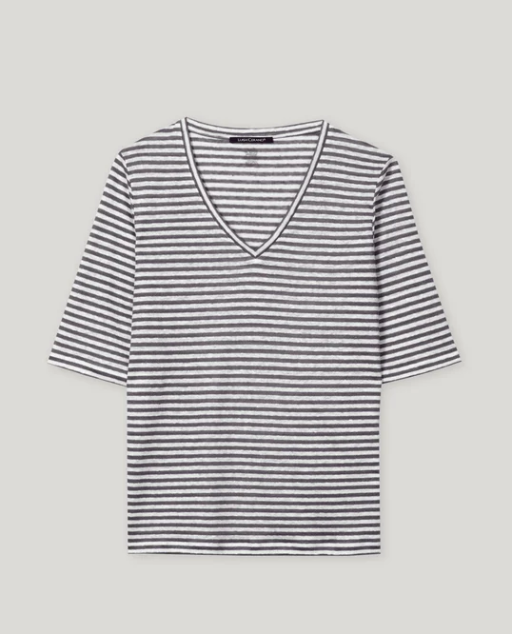Luisa Cerano - Leinen Ringelshirt cool grey