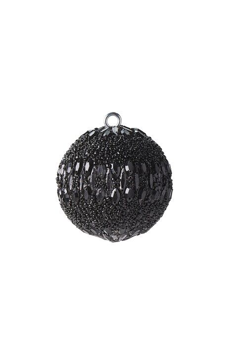 Weihnachtskugel Opium Blumenmuster, Perlen, 6cm schwarz