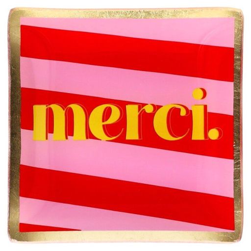 Love Plates Glasteller S Merci rosa/rot
