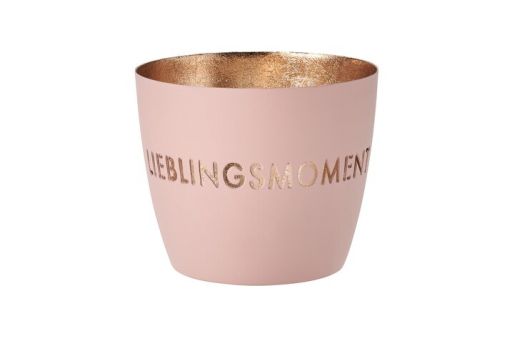 Madras Windlicht M Lieblingsmoment blush/gold