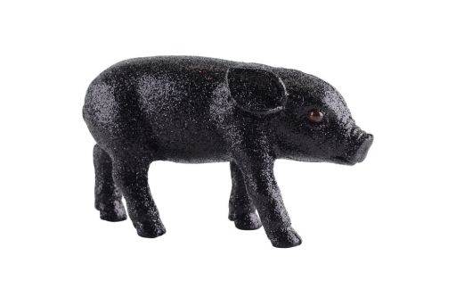 Schweinchen Glitzer schwarz M
