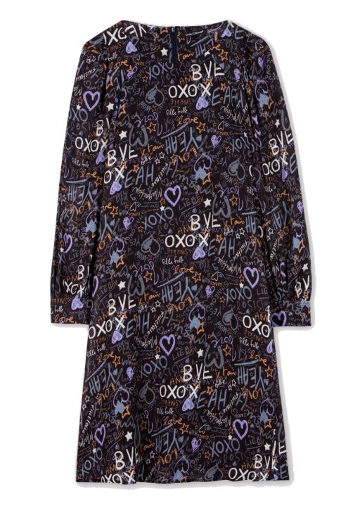 Luisa Cerano - Kleid mit Graffiti - Print