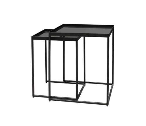 2er Tisch Set eckig schwarz