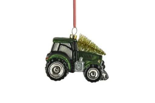 Hänger Traktor mit Weihnachtsbaum