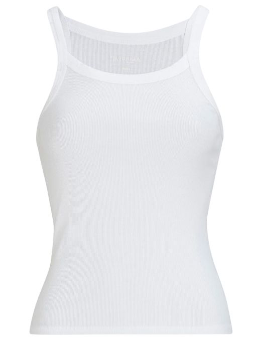 True Religion - Rib Tank Top mit schmalen Trägern weiß