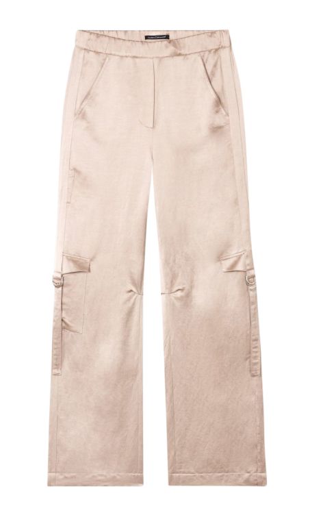 Luisa Cerano - Satin Hose mit weitem Bein cashew