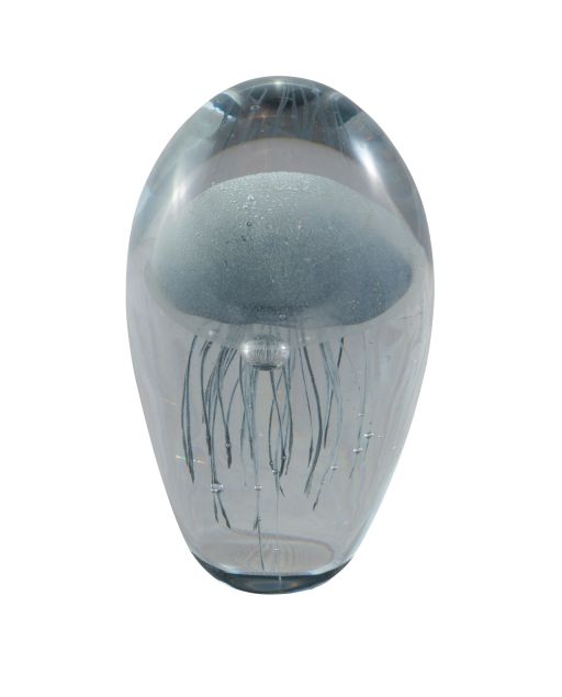 Glasobjekt mit Qualle grau