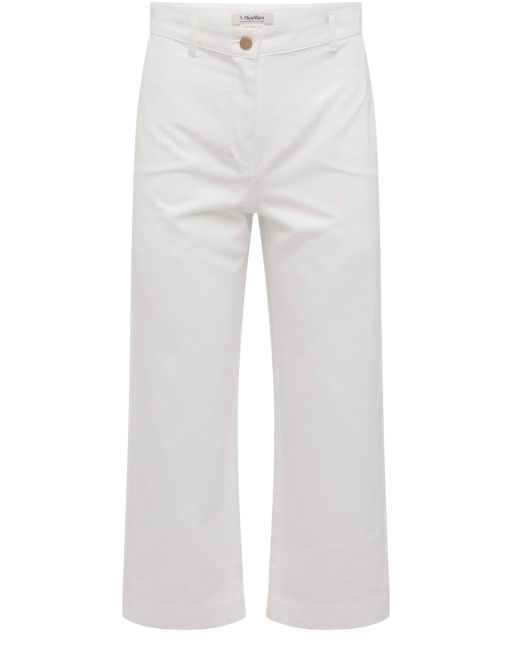 Max Mara - Baumwollhose mit weitem Bein Sospiro weiß