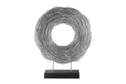 Hey Kranz mit Holzfuß M silber