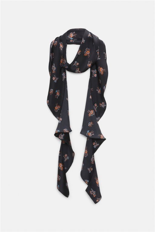 Dorothee Schumacher - Volantschal aus beidseitig bedrucktem Seidensatin navy
