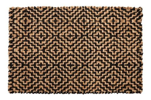 Jute Teppich Diamant Muster natur/schwarz