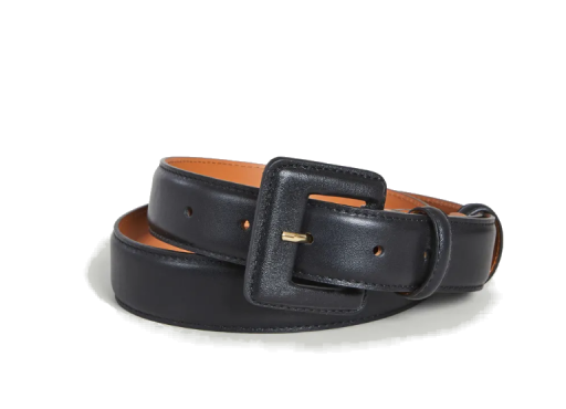 Maison Boinet - Ledergürtel mit lederbezogener Schnalle black