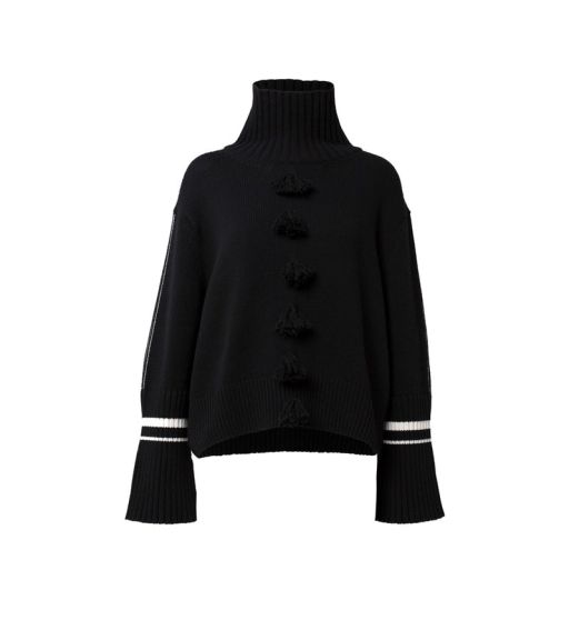 Dorothee Schumacher - Rollkragenpullover mit kleinen Quasten schwarz