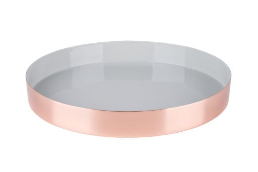 Tablett Layer grau-kupfer