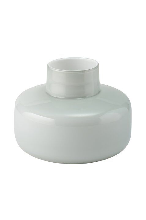 Glasvase Pearl H20cm bauchig weiß/grau