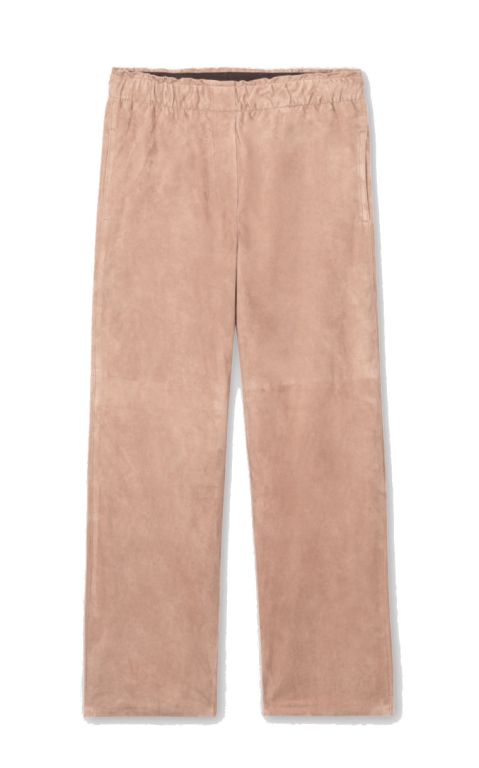 Luisa Cerano - Veloursleder-Joggpants in nude