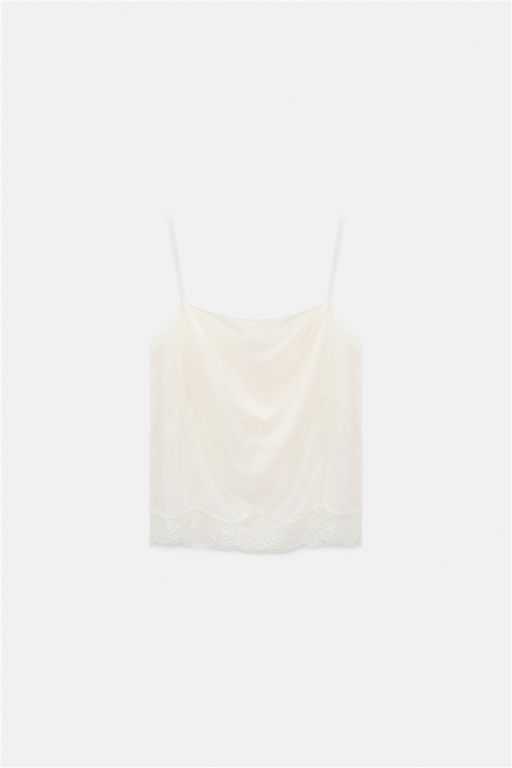 Dorothee Schumacher - Gedoppeltes Lingerie-Top aus Seiden-Habotai pure white
