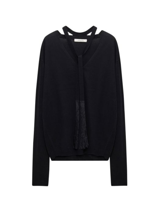 Dorothee Schumacher - Pullover mit kleiner Schluppe mit Fransen
