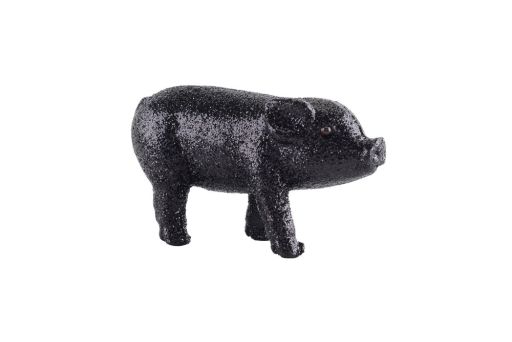 Schweinchen Glitzer schwarz S