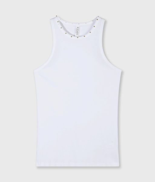 10 Days - Tank Top mit goldenen Pearls