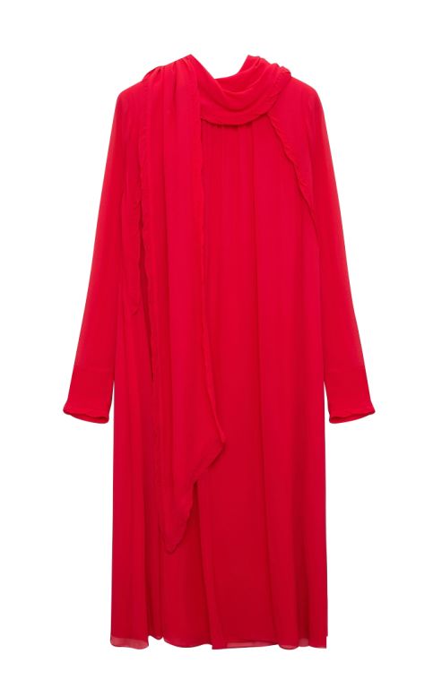 Dorothee Schumacher - Kleid mit Rollkragen und langem Schal-Detail aus Georgette lillipop